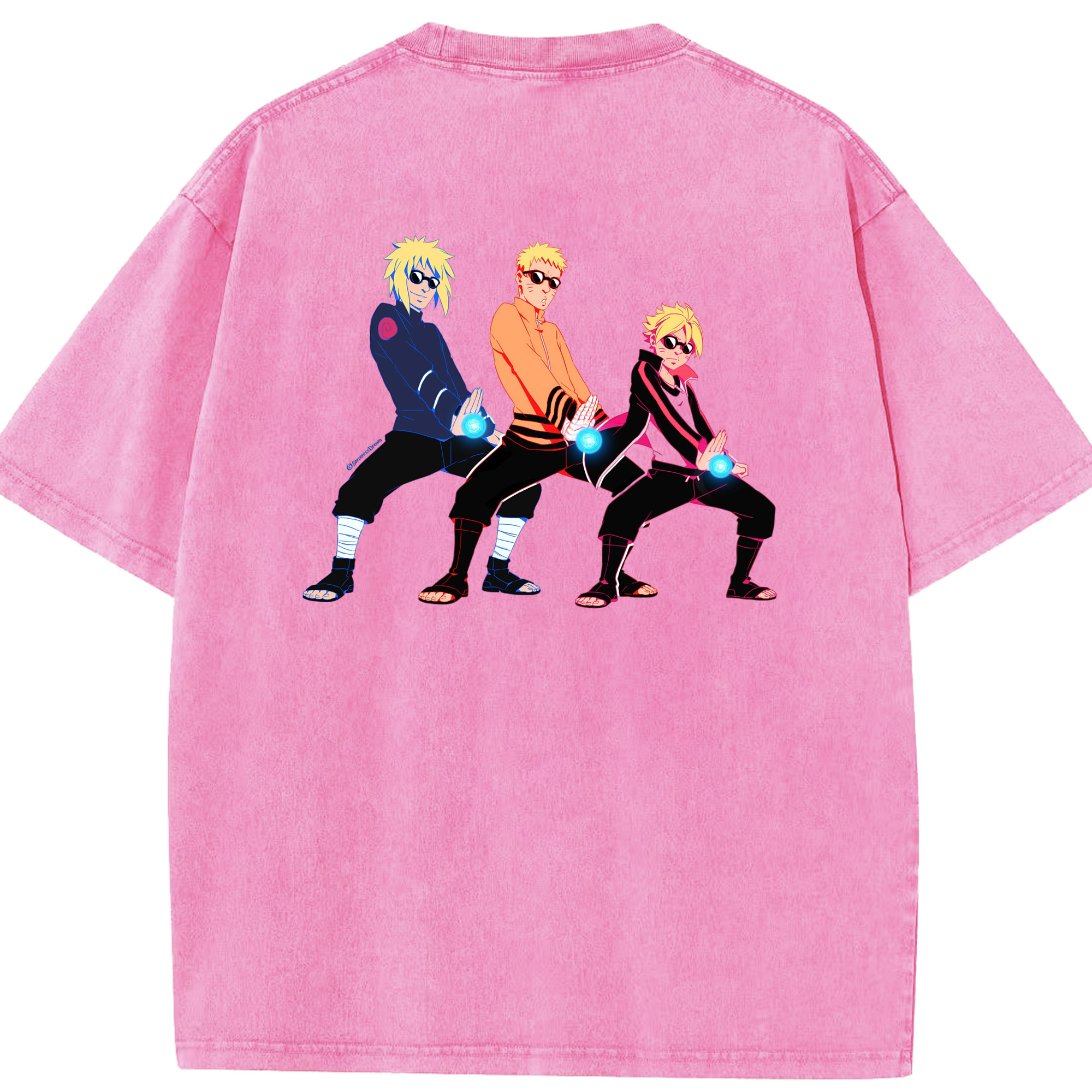 （画像用） NARUTO -ナルト- うずまき ナルト Uzumaki Naruto 綿100% ヴィンテージ風 半袖Tシャツ（背面プリント）